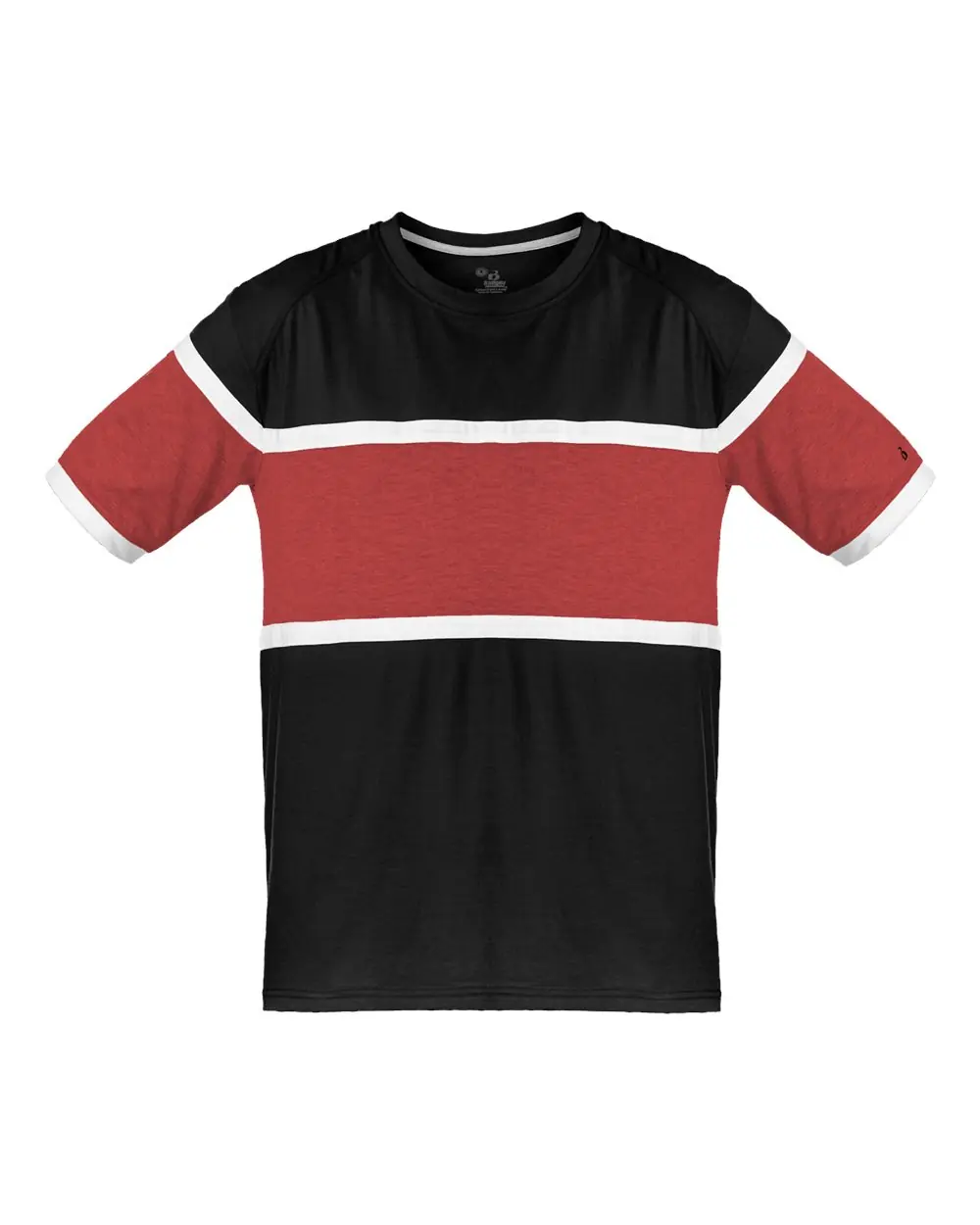Badger Unisex United T-Shirt in Black/ Red/ White