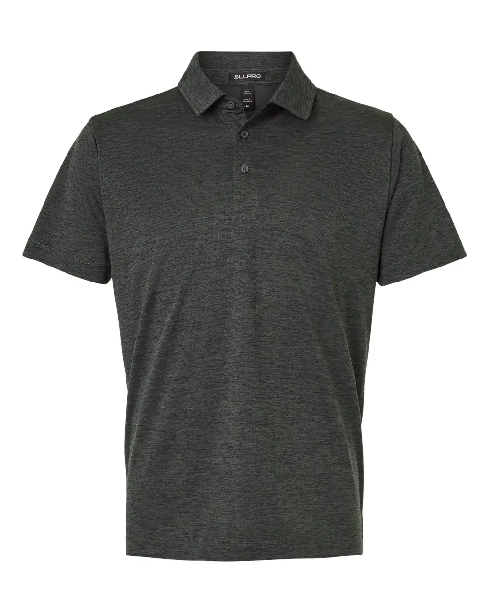 AllPro Men's Pro-Lock Performance Mélange Polo in Black Melange