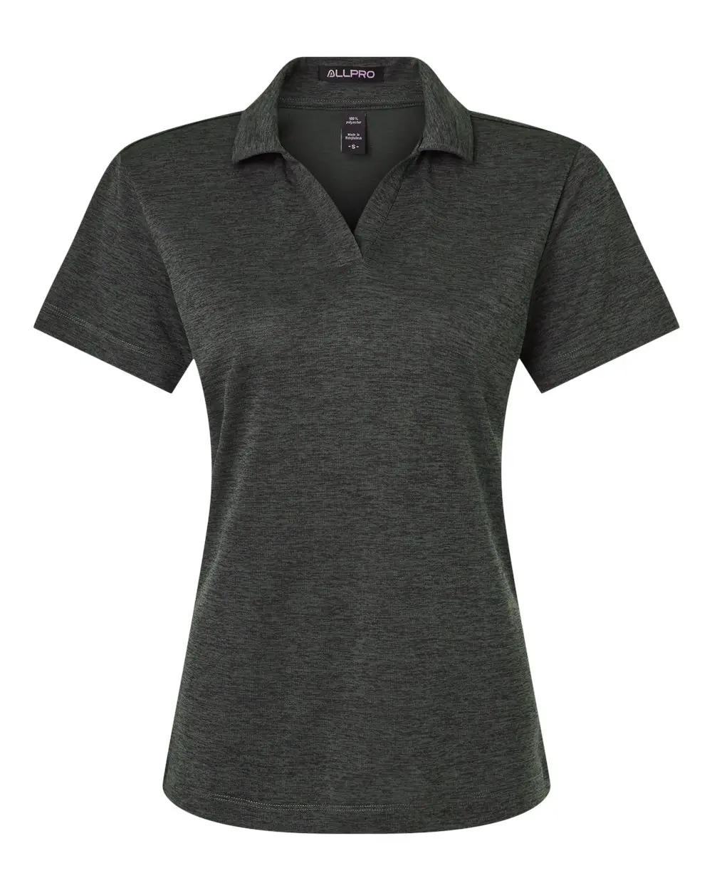 AllPro Women's Pro-Lock Performance Mélange Polo in Black Melange