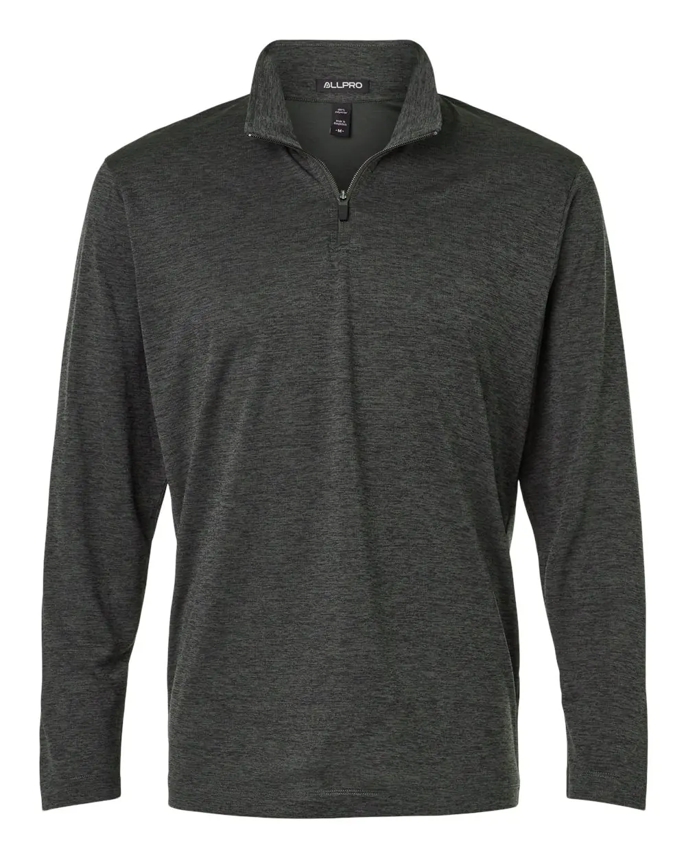 AllPro Men's Pro-Lock Performance Mélange Quarter-Zip Pullover in Black Melange