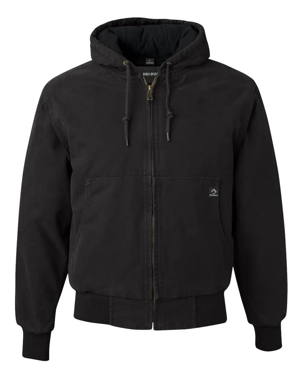 DRI DUCK Men's Tall Cheyenne Boulder Cloth™ Hooded Jacket with Tricot Quilt Lining in Black