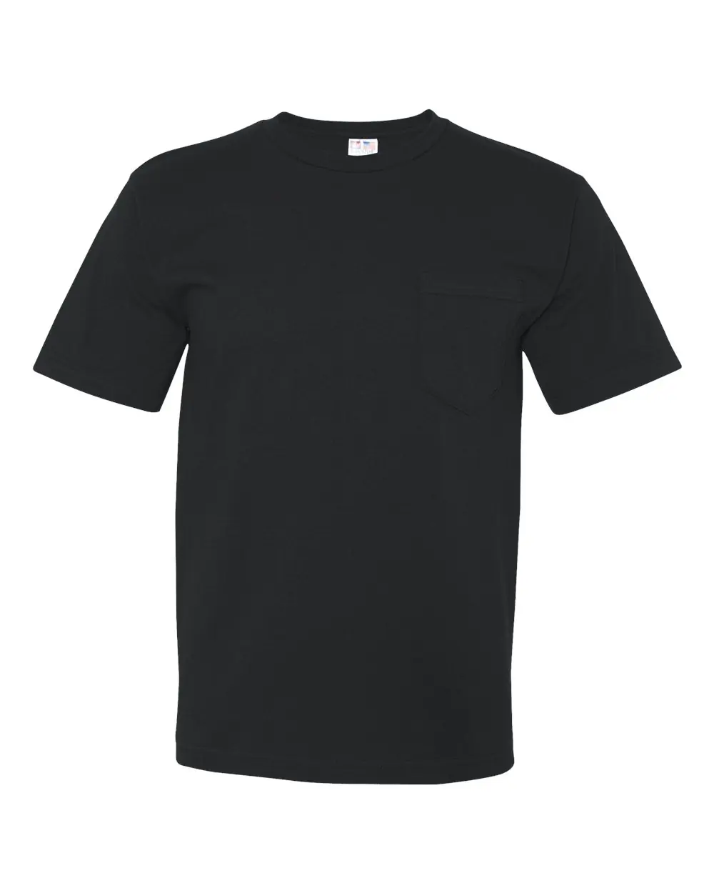 Bayside Unisex USA-Made Midweight Pocket T-Shirt in Black