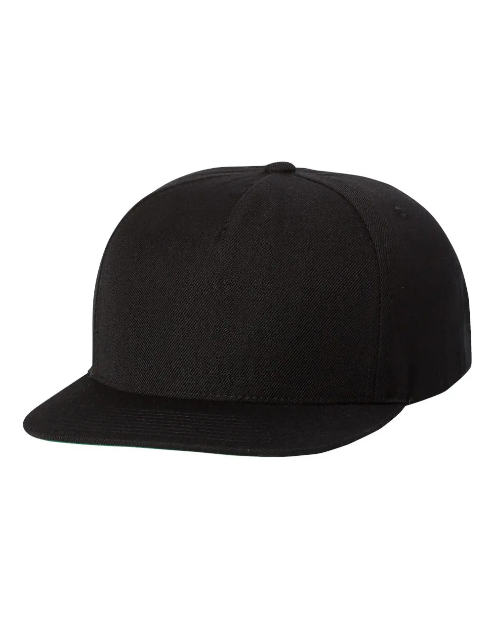 YP Classics Premium Five-Panel Snapback Cap in Black