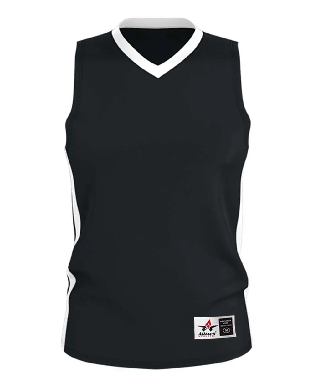 Alleson Athletic Men's Single Ply Basketball Jersey in Black/ White