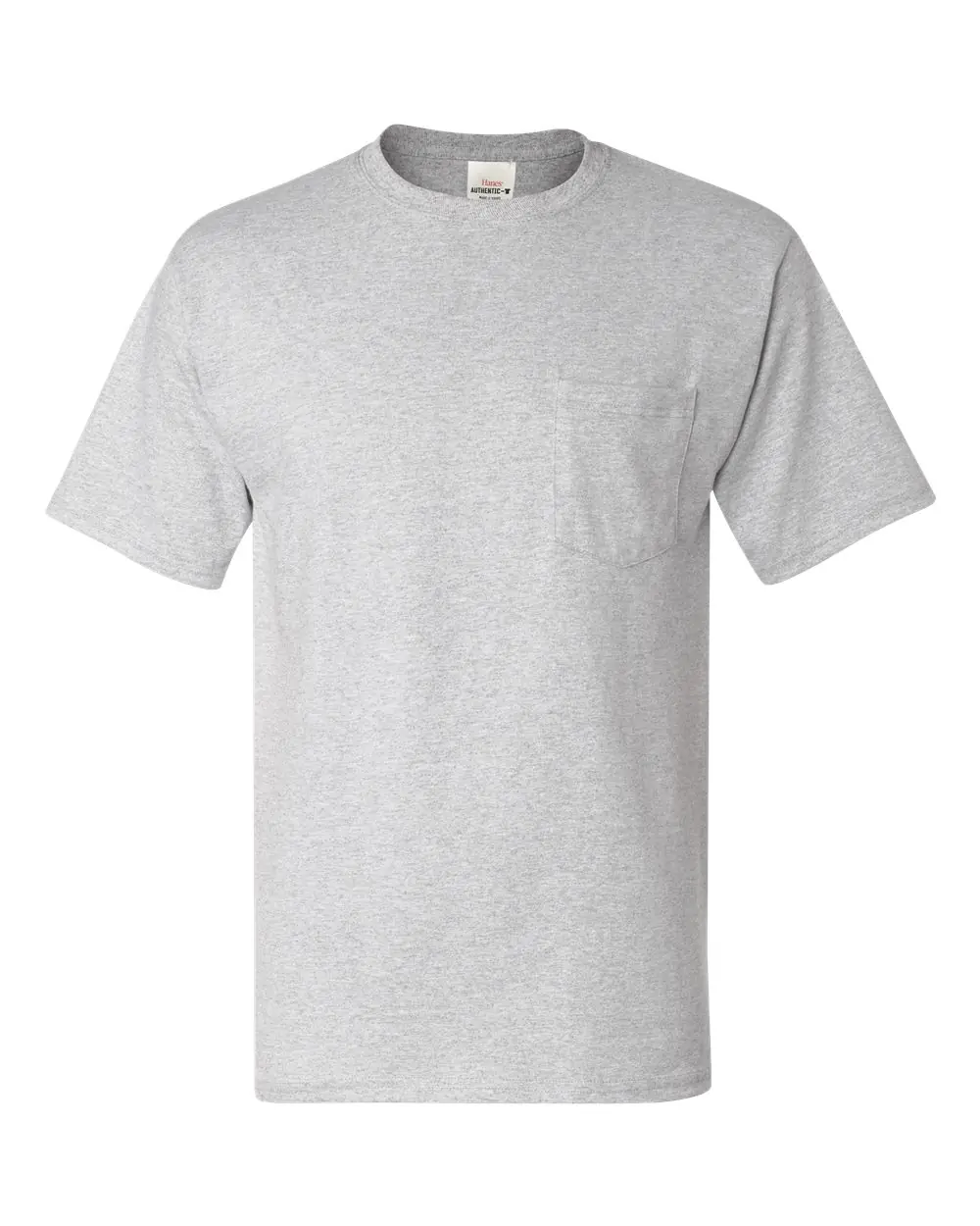 Hanes Men's Authentic Pocket T-Shirt in Ash