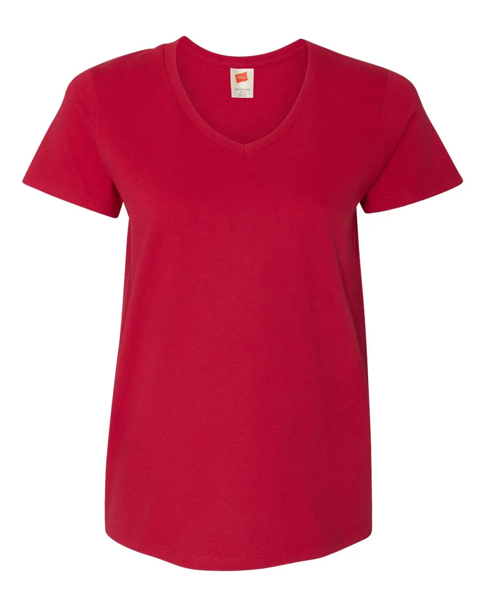 Hanes Women's Essential-T V-Neck T-Shirt in Deep Red