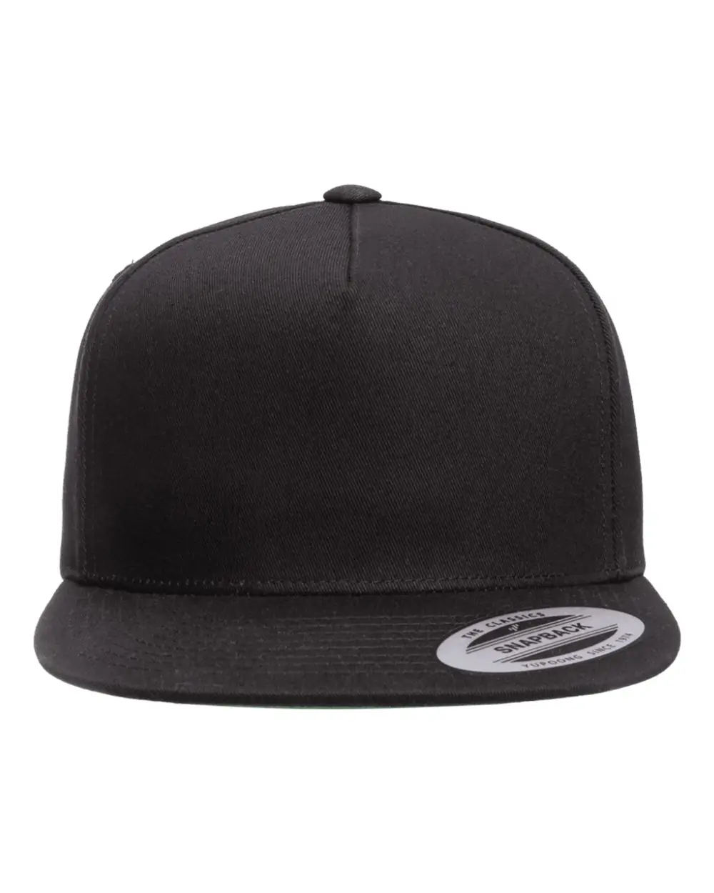 YP Classics Five-Panel Cotton Twill Snapback Cap in Black