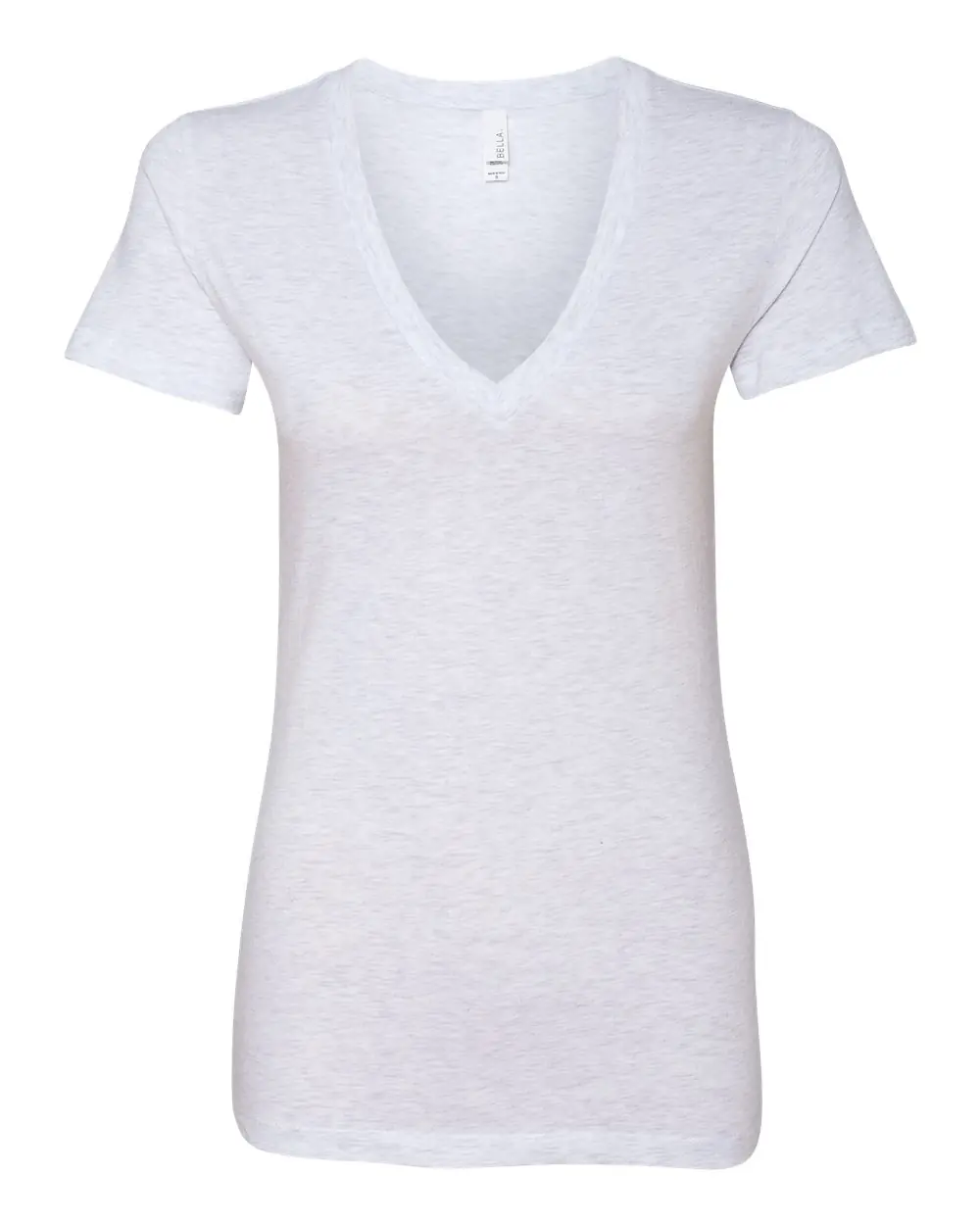 Bella + Canvas Women’s Jersey Deep V-Neck Tee in Ash