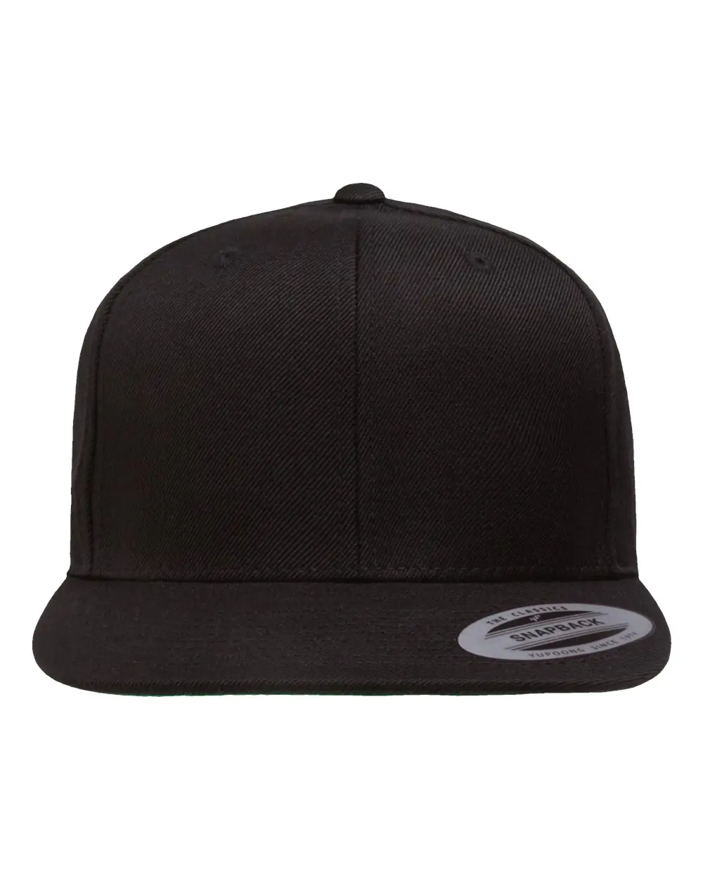 YP Classics Premium Flat Bill Snapback Cap in Black