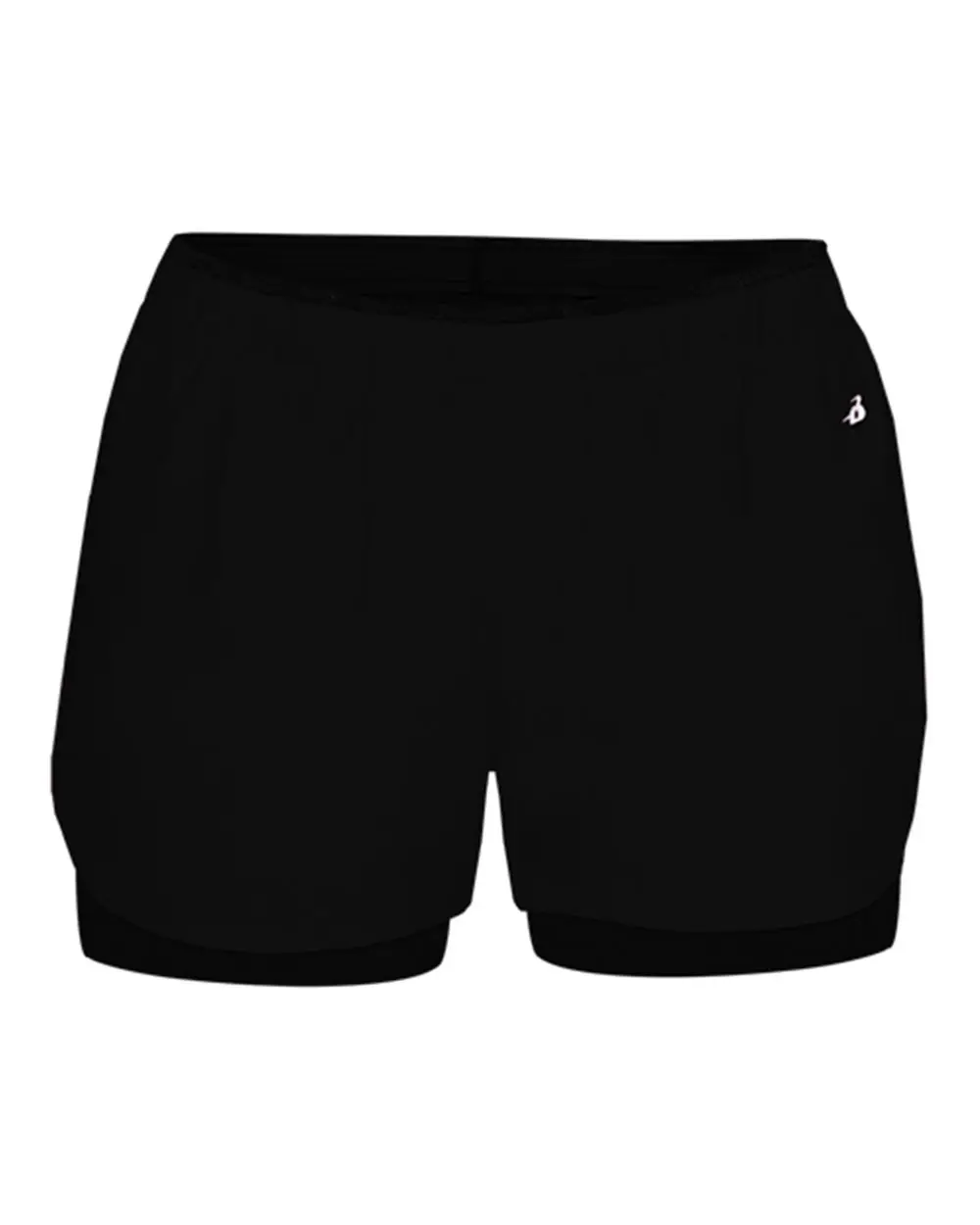 Badger Women's Double Up Shorts in Black/ Black