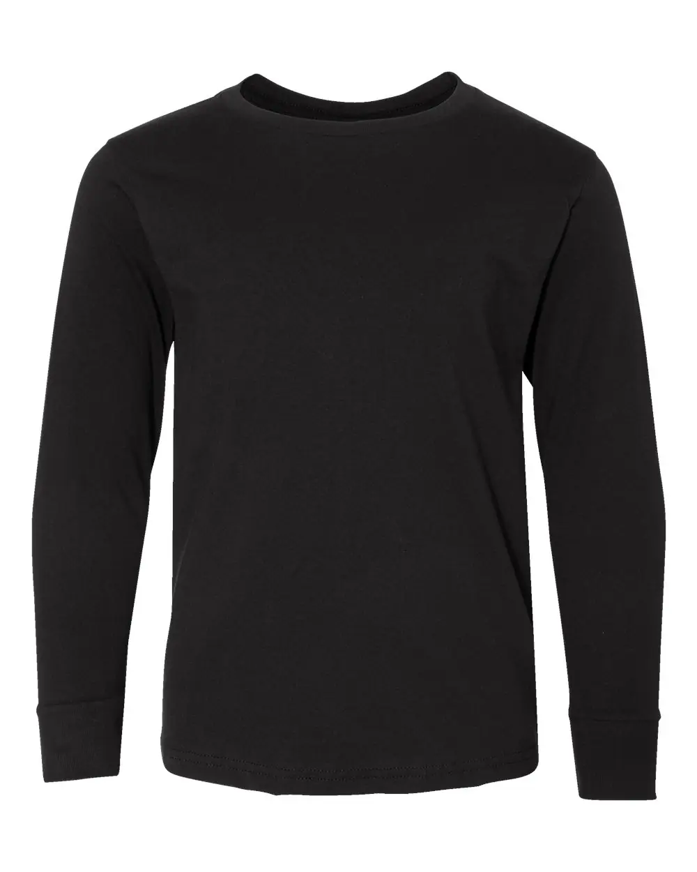 LAT Youth Fine Jersey Long Sleeve Tee in Black
