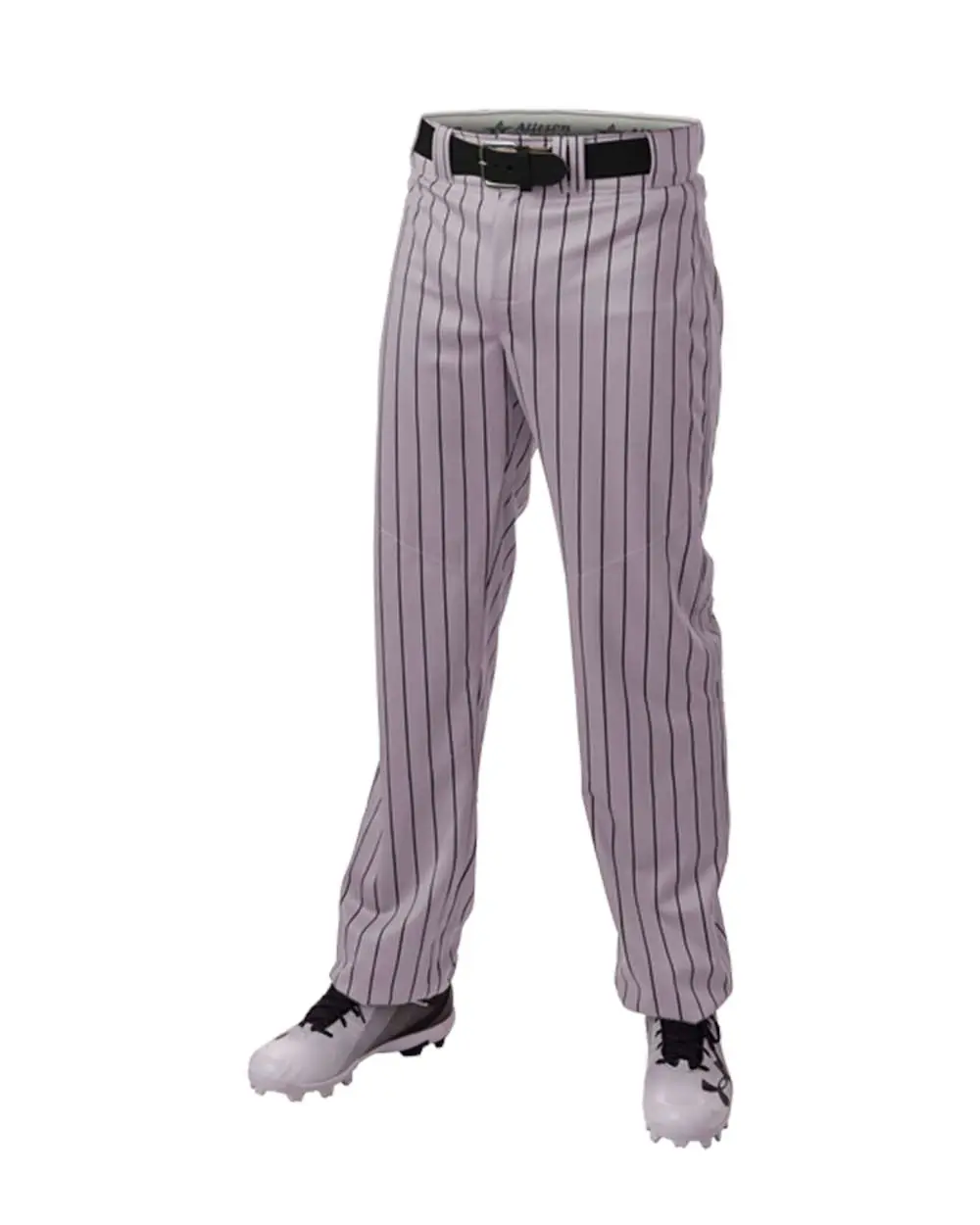 Alleson Athletic Unisex Crush Pinstripe Pants in Grey/ Black