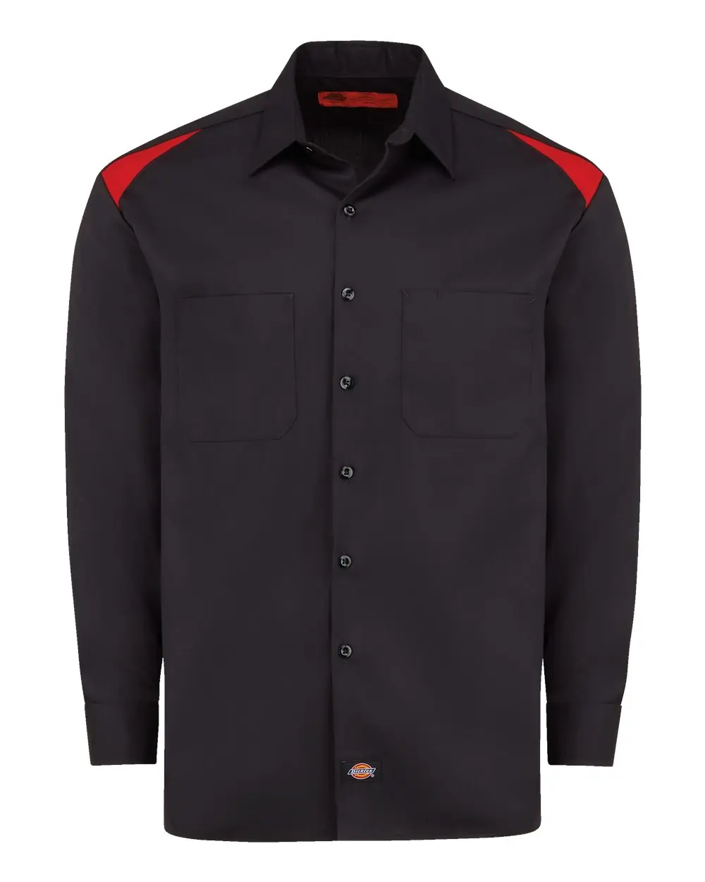 Dickies Men's Tall Long Sleeve Performance Team Shirt in Black/ English Red