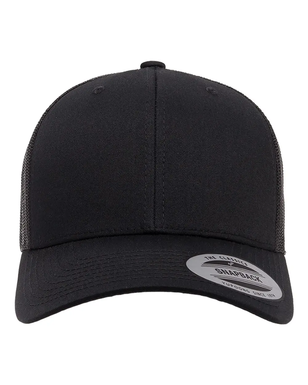 YP Classics Retro Trucker Cap in Black