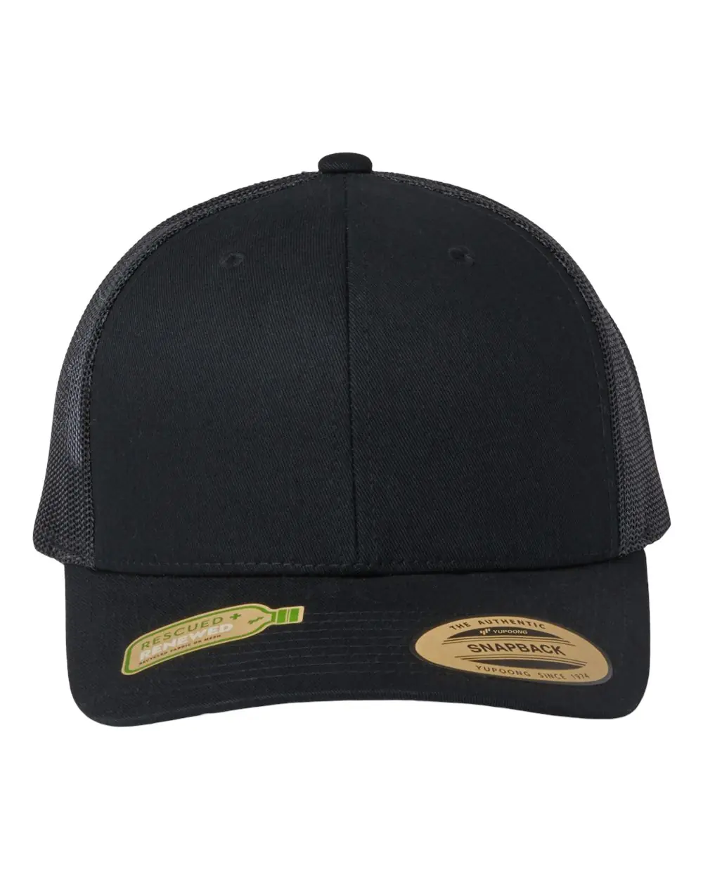 YP Classics Sustainable Retro Trucker Cap in Black