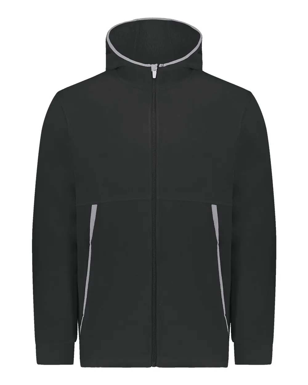 Augusta Sportswear Youth Eco Revive™ Polar Fleece Hooded Full-Zip Jacket in Black