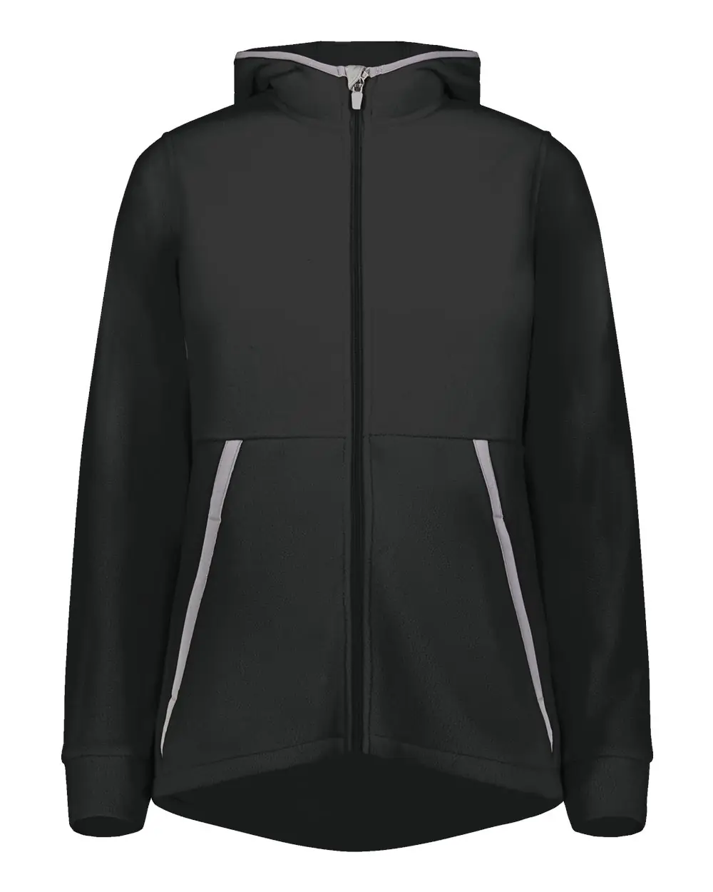 Augusta Sportswear Women's Eco Revive™ Polar Fleece Hooded Full-Zip Jacket in Black