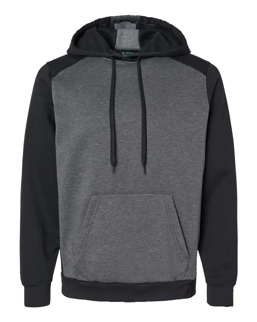 Augusta Sportswear Unisex Eco Revive™ Three-Season Triblend Fleece Hooded Sweatshirt in Carbon Heather/ Black