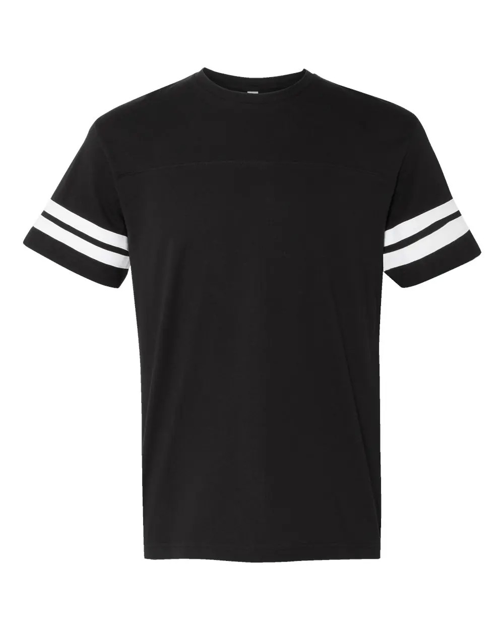 LAT Men's Football Fine Jersey Tee in Black Solid/ White