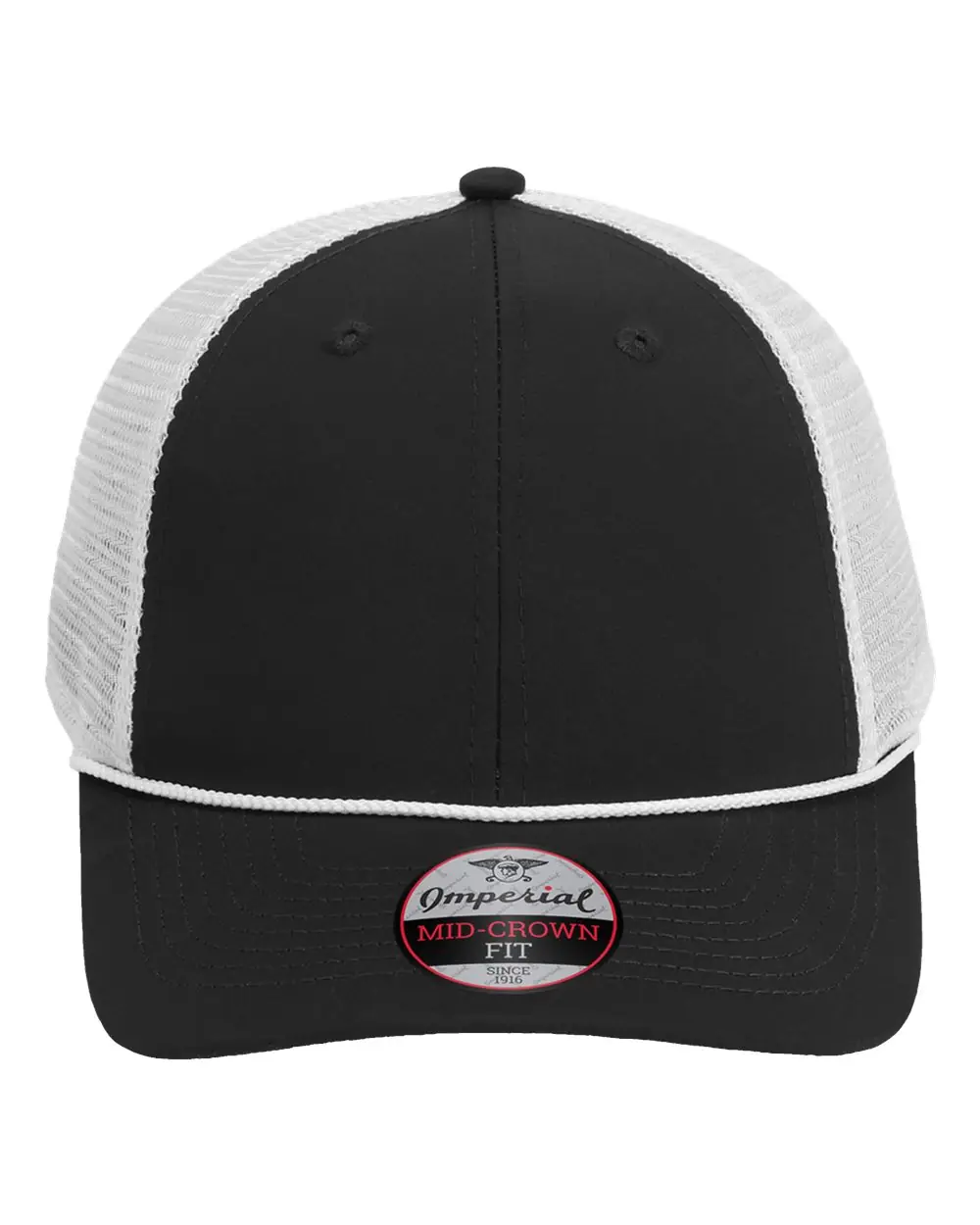 Imperial The Night Owl Performance Rope Cap in Black/ White