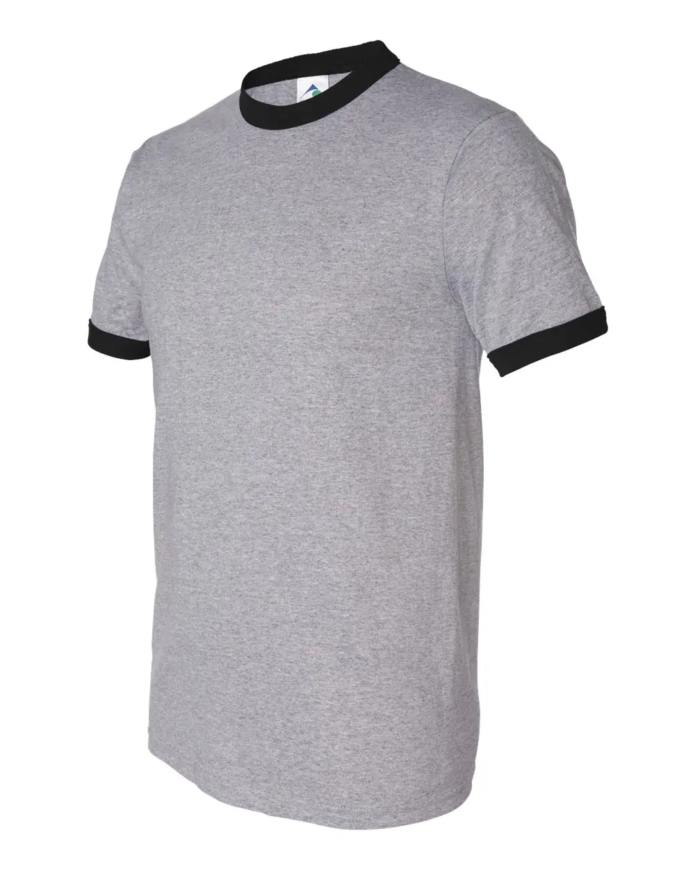 Augusta Sportswear Unisex 50/50 Ringer T-Shirt in Athletic Heather/ Black