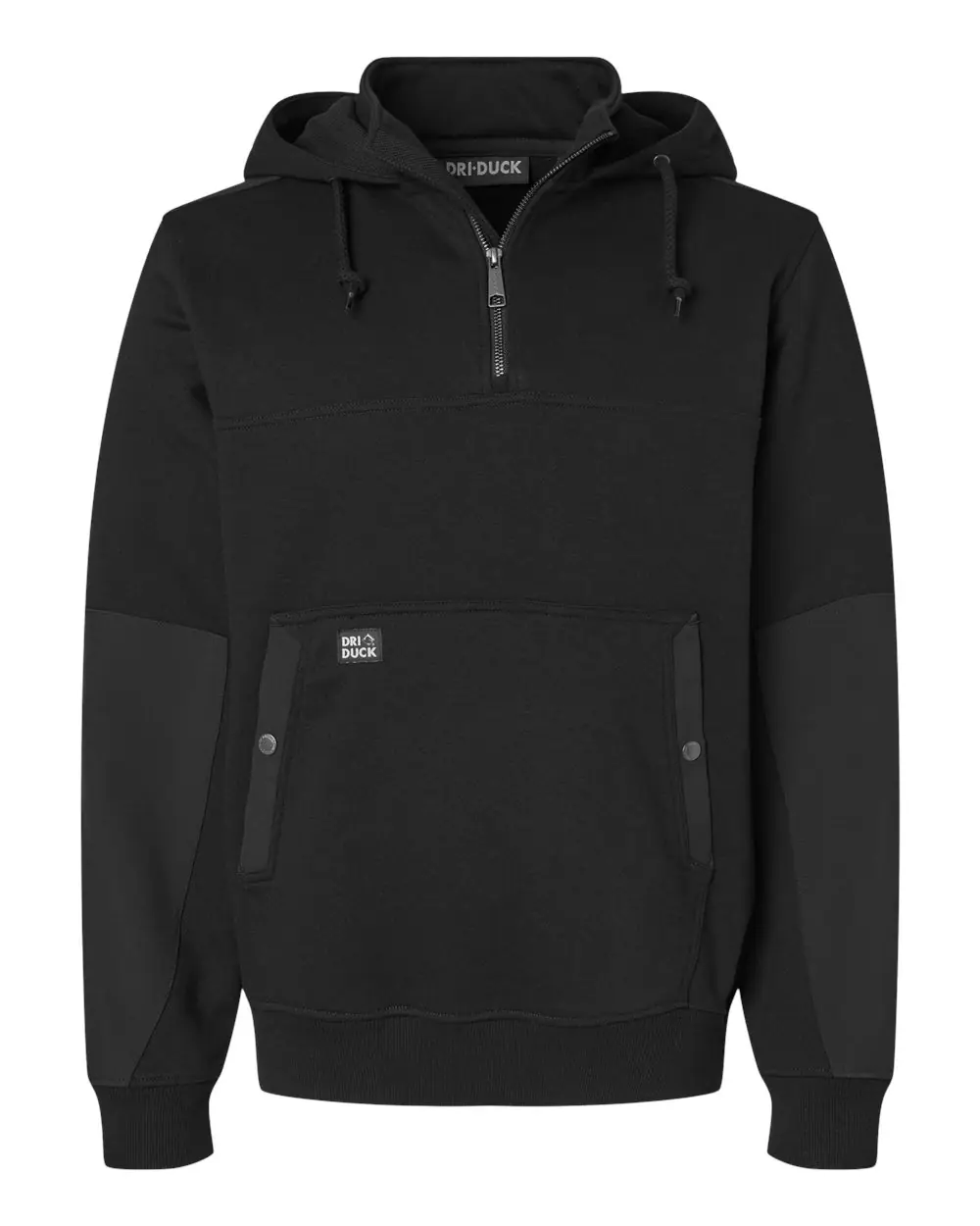 DRI DUCK Men's Mission Quarter-Zip Hooded Pullover in Black