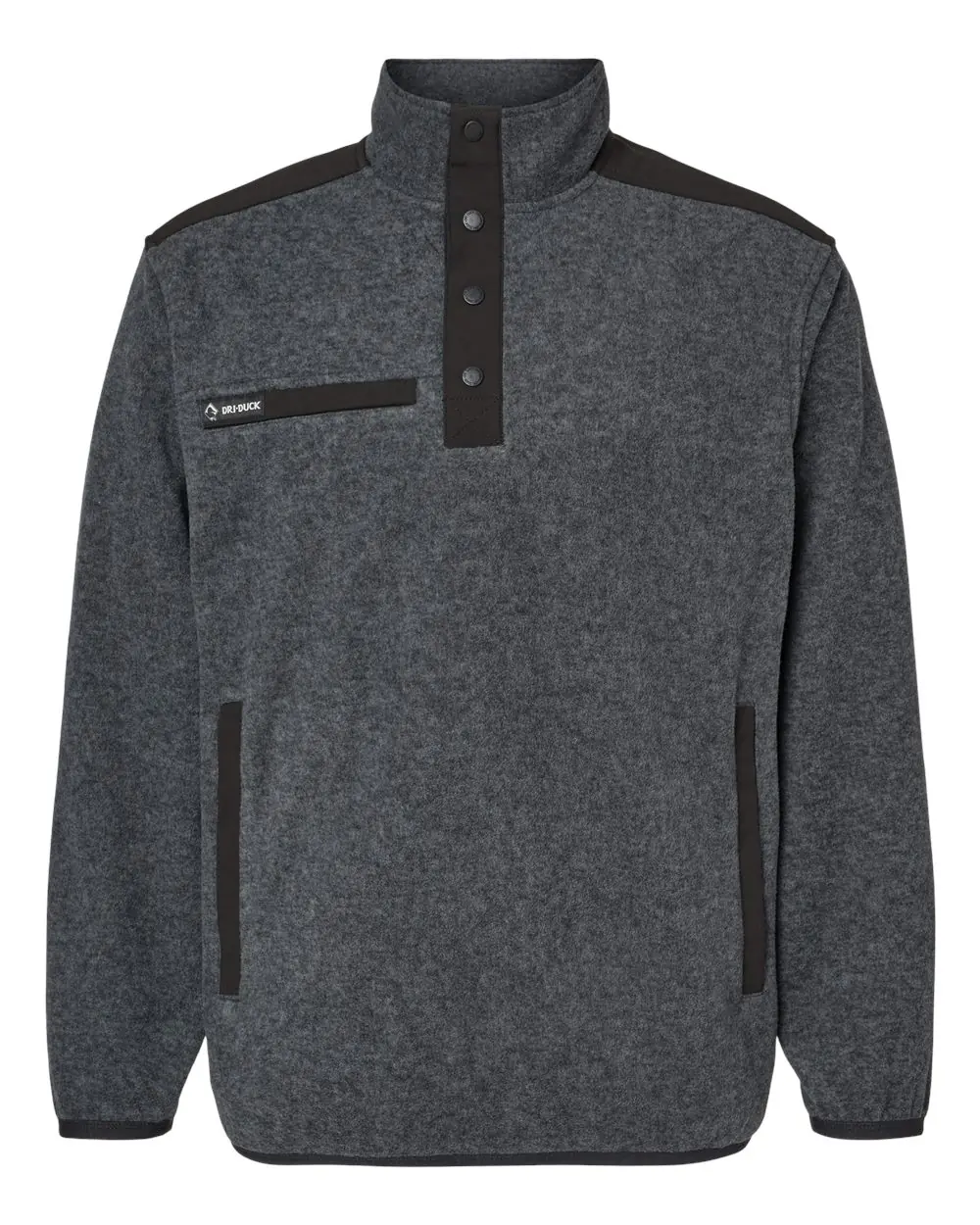 DRI DUCK Men's Ranger Melange Fleece Pullover in Charcoal