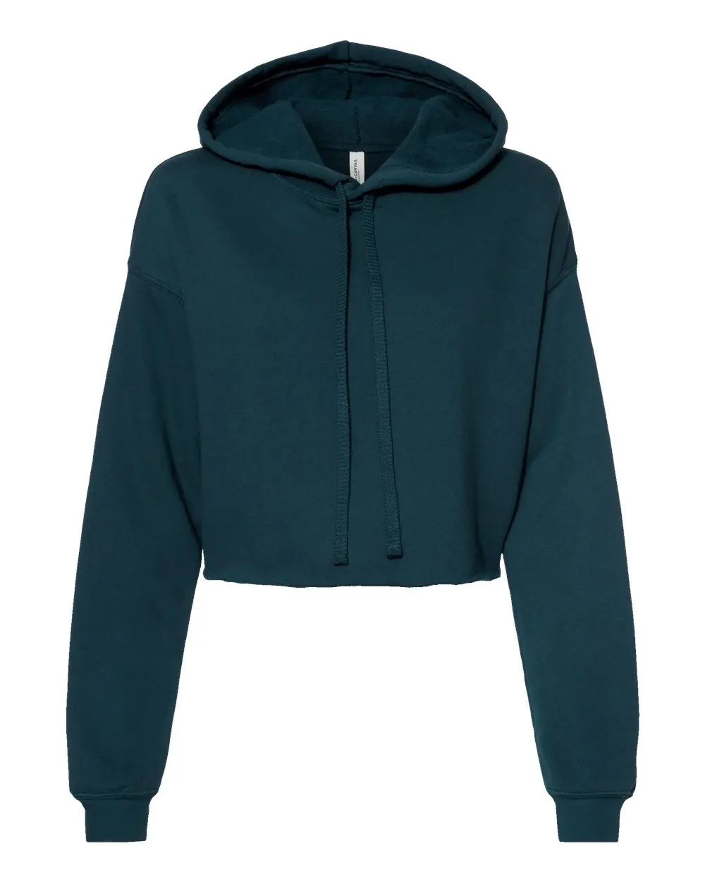 Bella + Canvas Women's Crop Fleece Hoodie Sweatshirt in Atlantic
