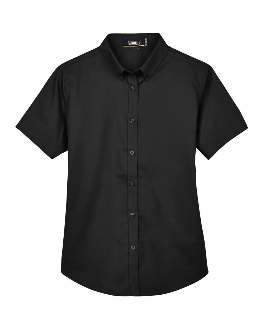 CORE365 Women's Optimum Short Sleeve Twill Shirt in Black