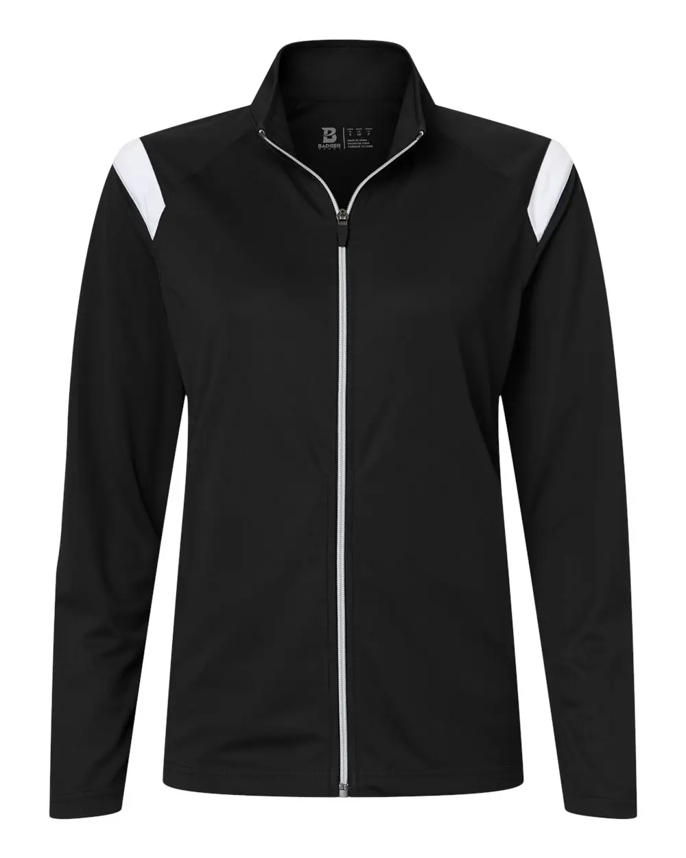 Badger Women's On The Rise Outercore Warm-Up Jacket in Black/ White