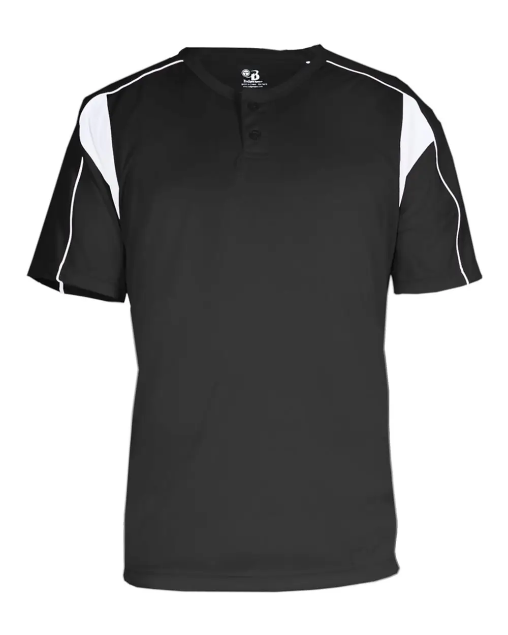 Alleson Athletic Men's B-Core Pro Placket Jersey in Black/ White