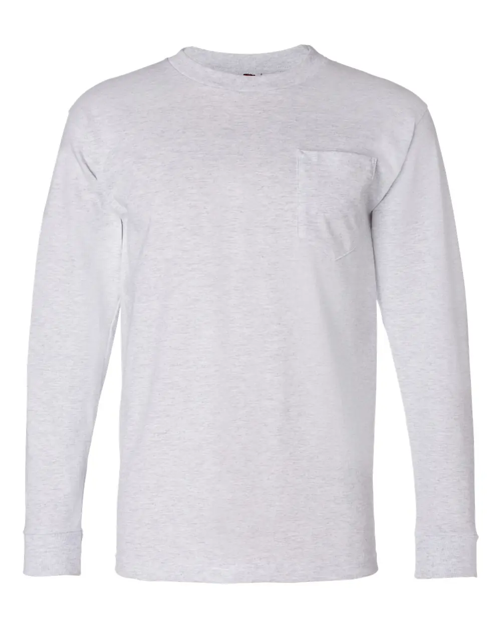 Bayside Unisex USA-Made Long Sleeve Pocket T-Shirt in Ash