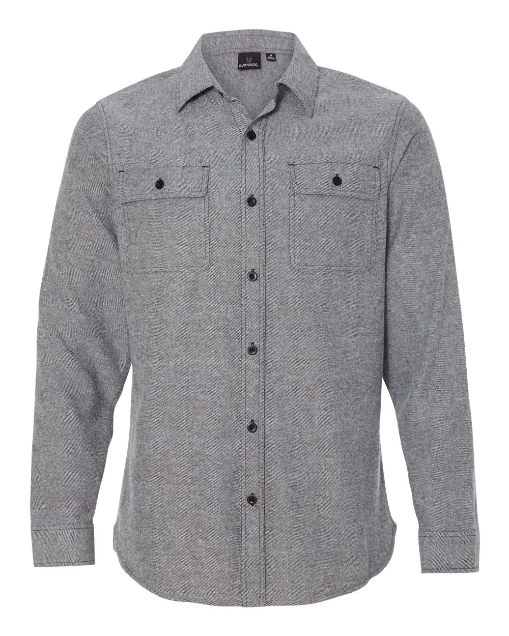 Burnside Men's Solid Flannel Shirt in Heather Grey
