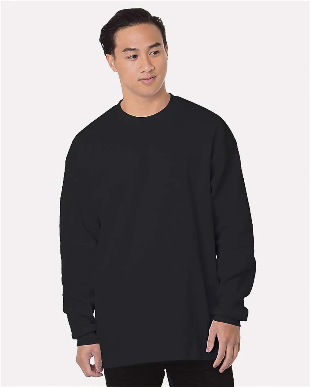 Bayside Men's USA-Made Heavyweight Waffle Knit Thermal in Black