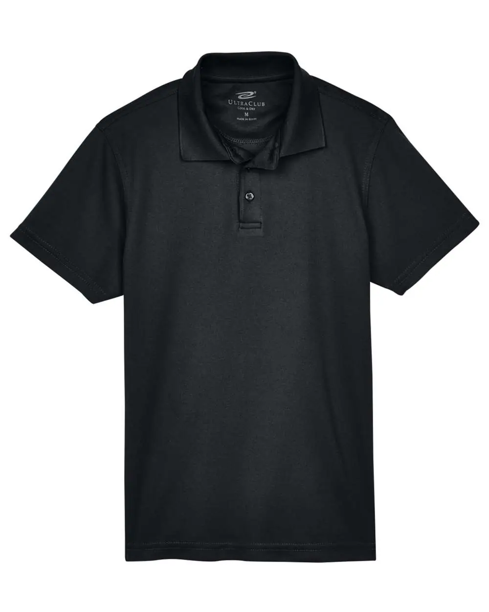 UltraClub Youth Cool & Dry Mesh Piqué Polo in Black