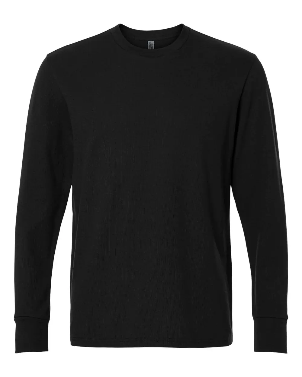 Bayside Men's USA-Made Heavyweight Waffle Knit Thermal Raglan T-Shirt in Black