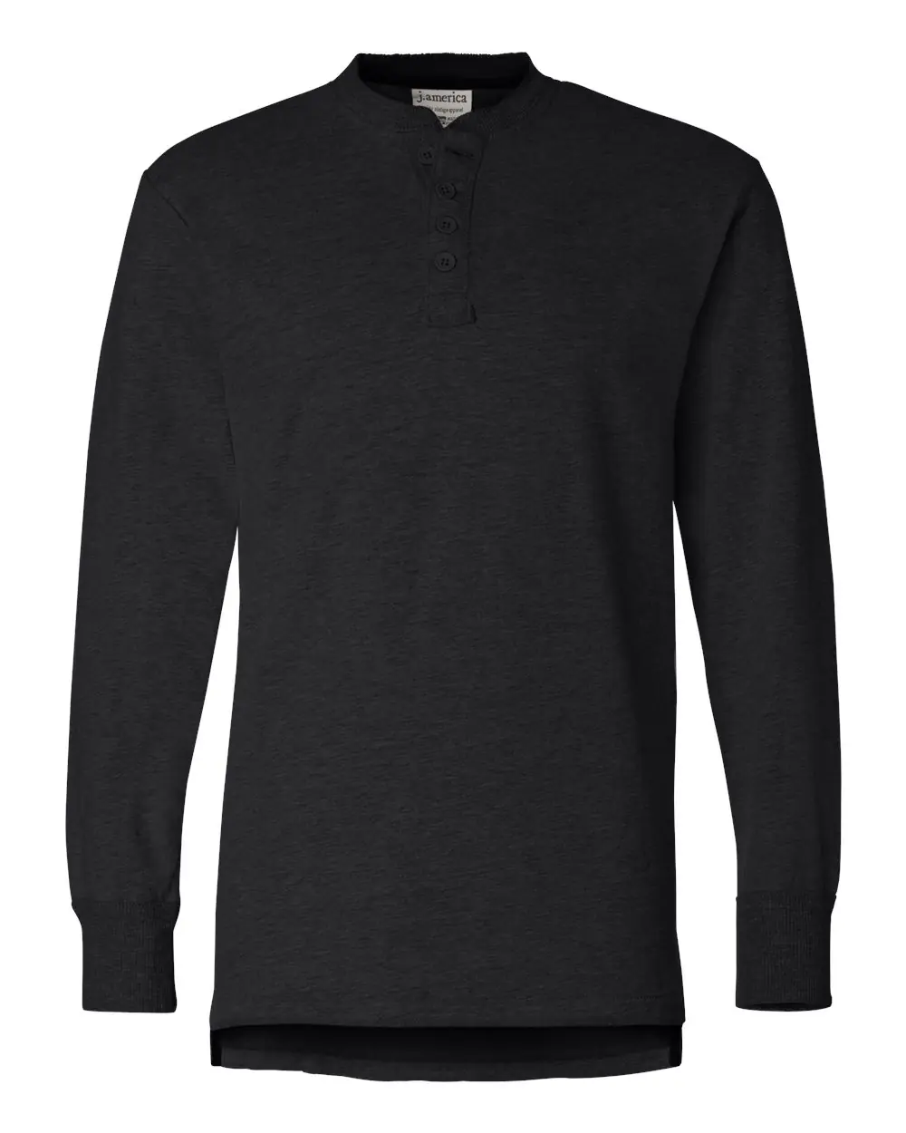 J. America Men's Vintage Brushed Jersey Henley in Black