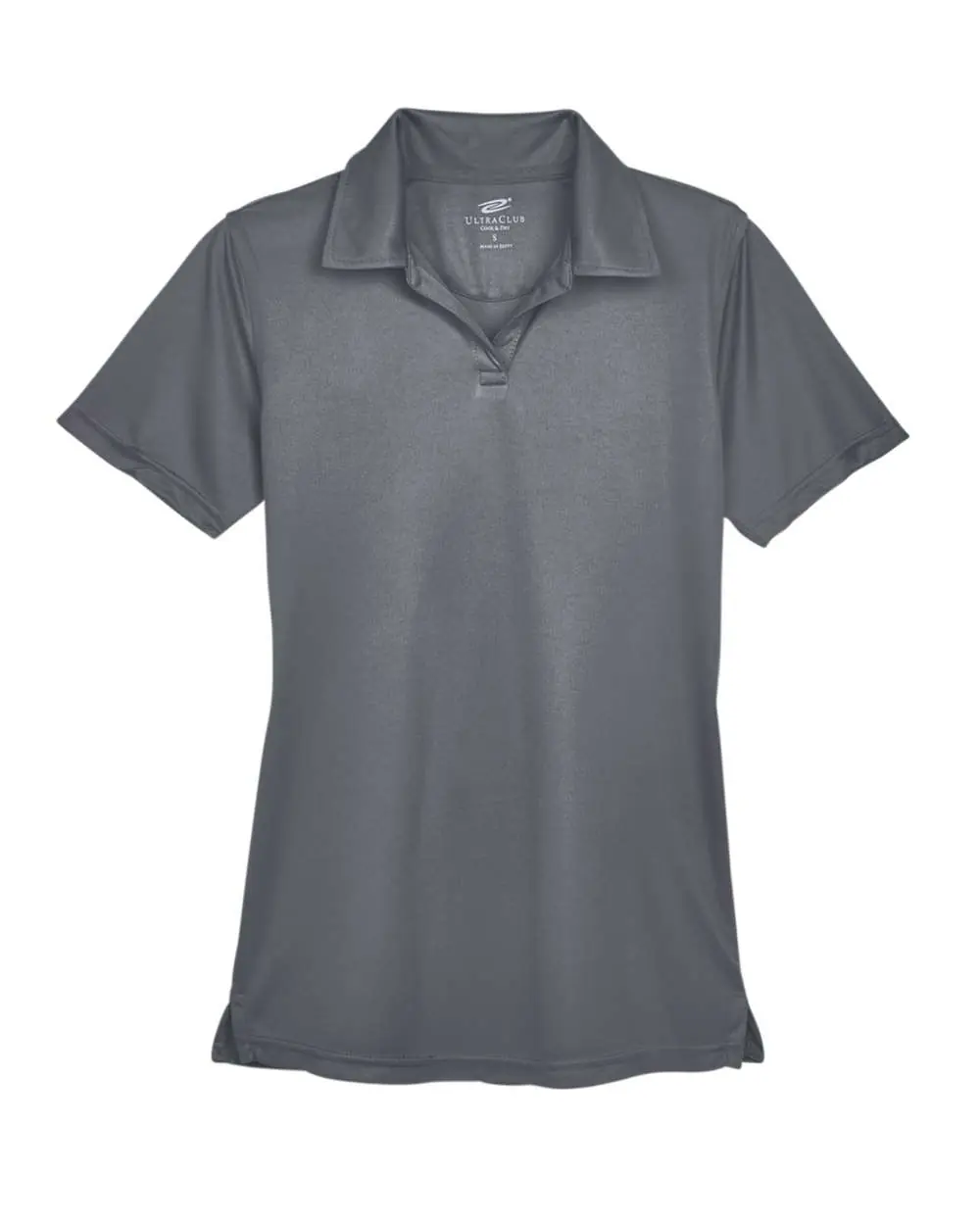 UltraClub Women's Cool & Dry Sport Performance Interlock Polo in Charcoal