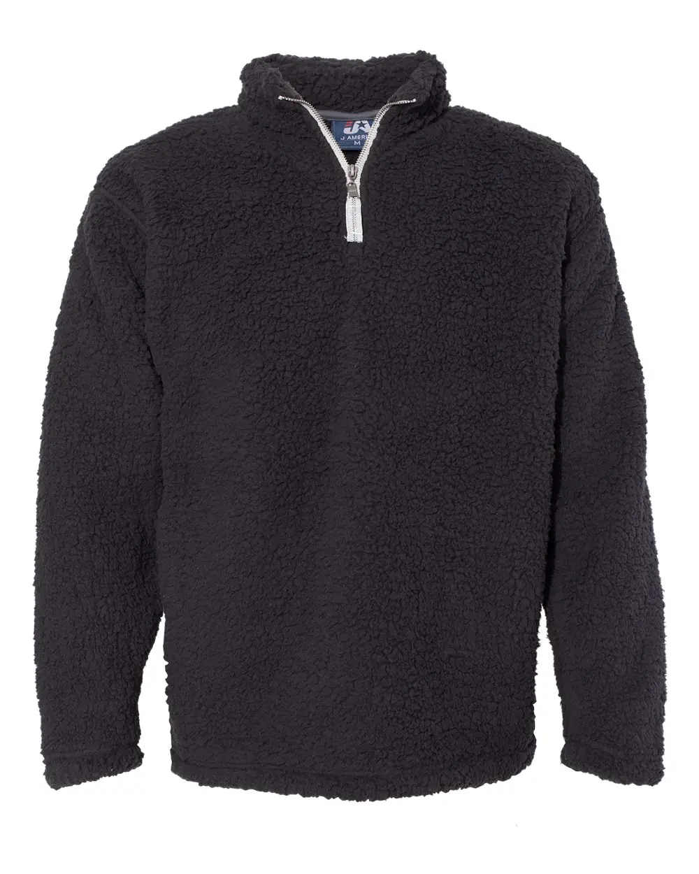 J. America Men's Sherpa Quarter-Zip Pullover in Black