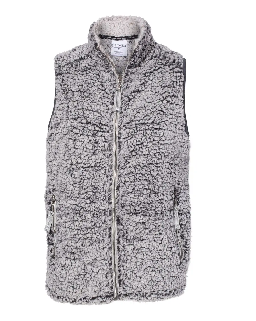 J. America Women’s Epic Sherpa Full-Zip Vest in Black Heather