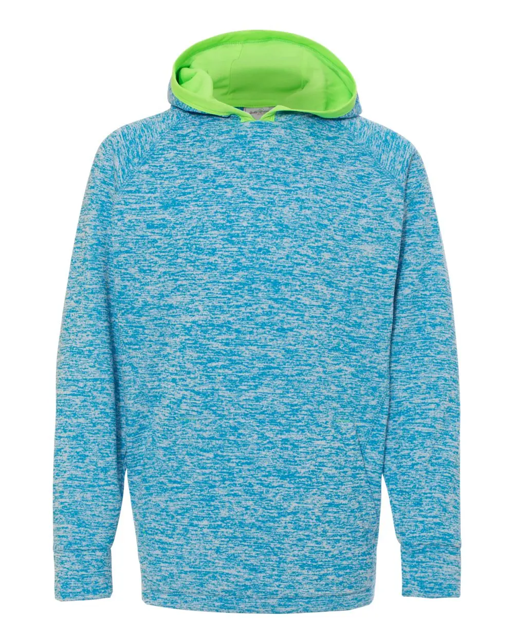 J. America Youth Cosmic Fleece Hooded Sweatshirt in Electric Blue/ Neon Green