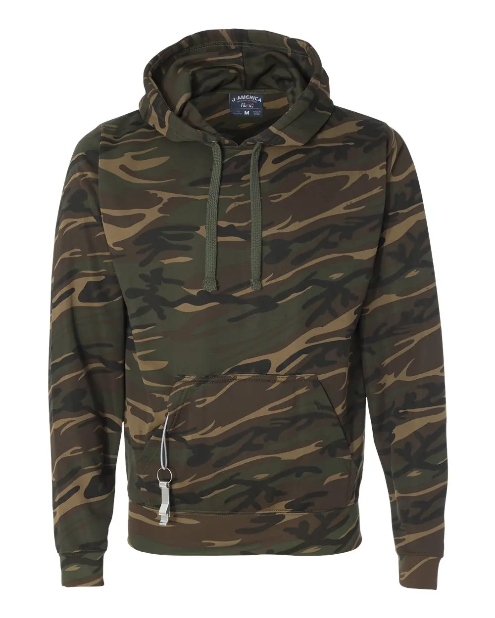 J. America Men's Polyester Tailgate Hooded Sweatshirt in Camo