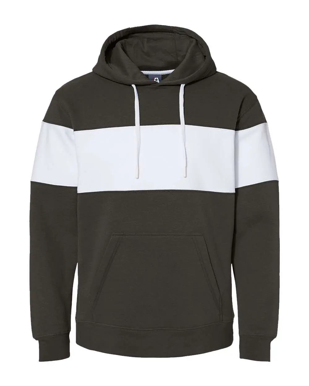 J. America Men's Varsity Fleece Colorblocked Hooded Sweatshirt in Black