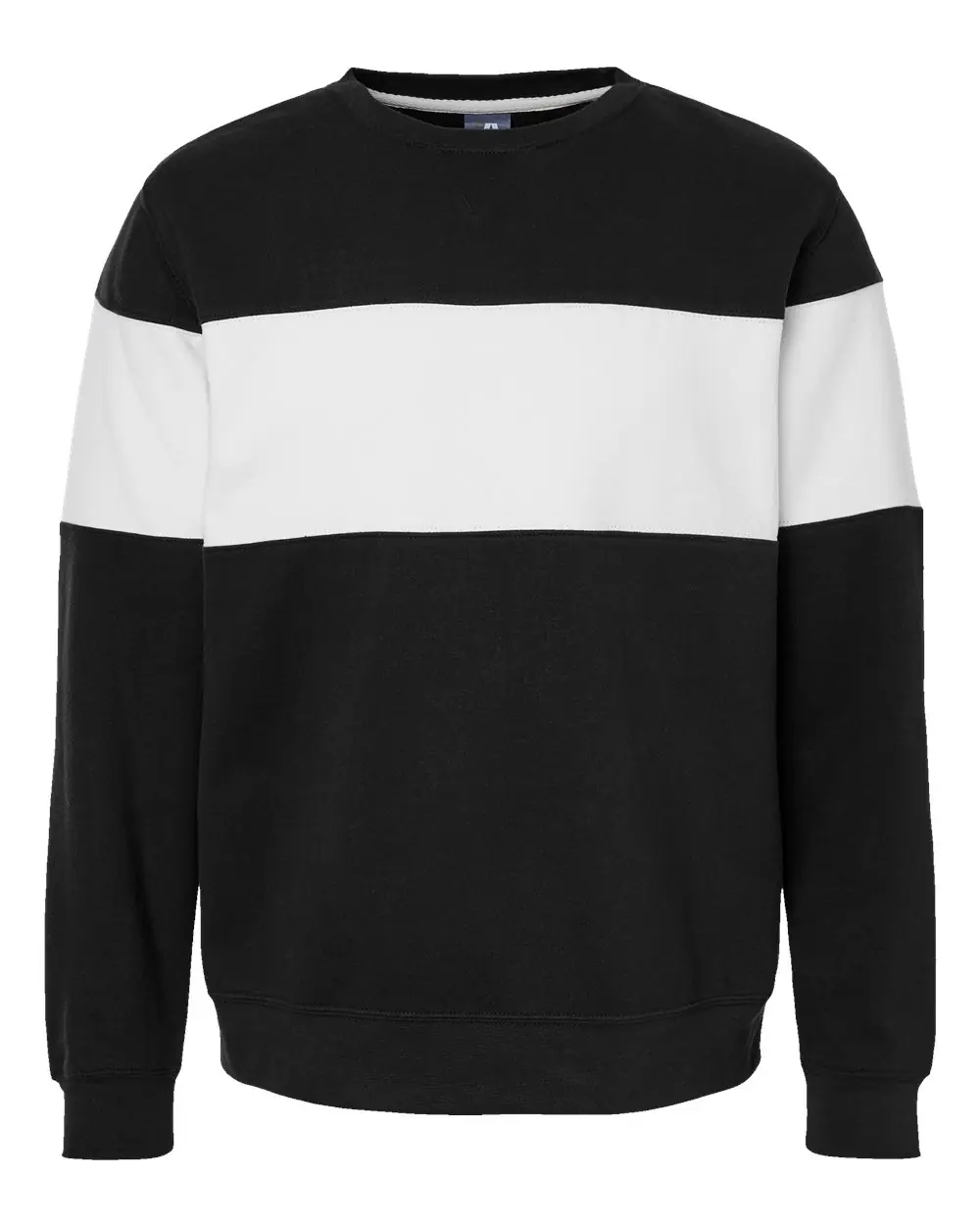 J. America Unisex Varsity Fleece Crewneck Sweatshirt in Black
