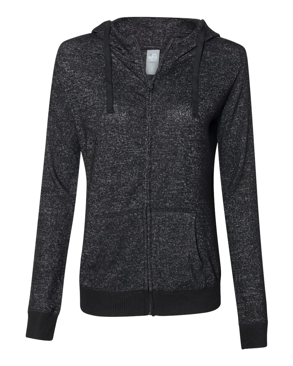 J. America Women’s Cozy Jersey Hooded Full-Zip in Black
