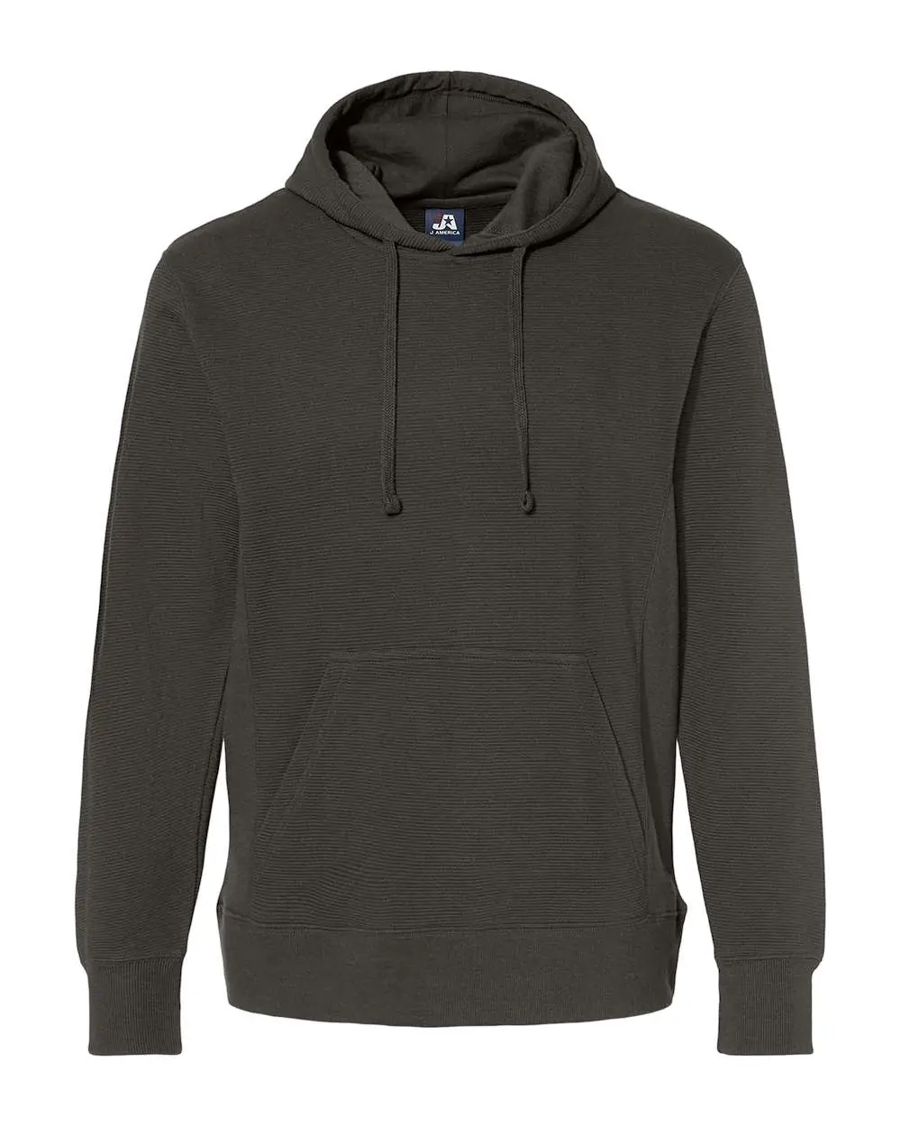 J. America Men's Ripple Fleece Hooded Sweatshirt in Black