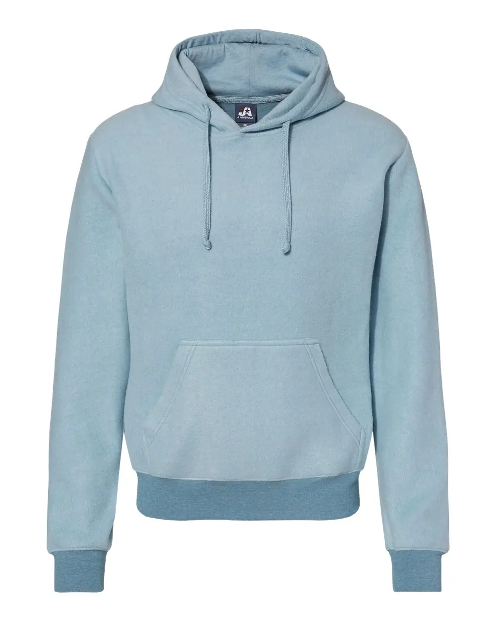 J. America Men's Flip Side Fleece Hooded Sweatshirt in Chambray Heather