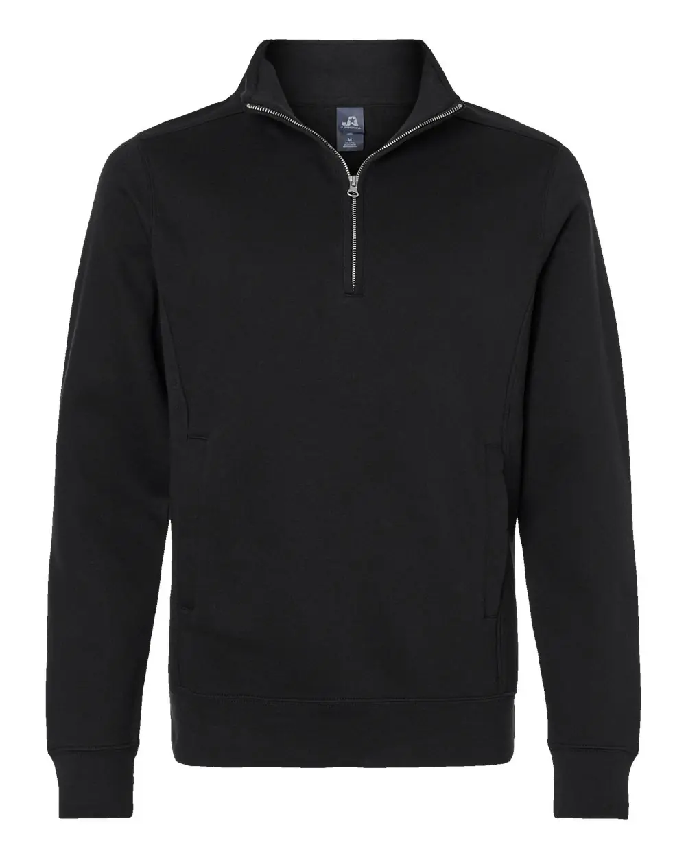 J. America Unisex Heavyweight Fleece Quarter-Zip Sweatshirt in Black