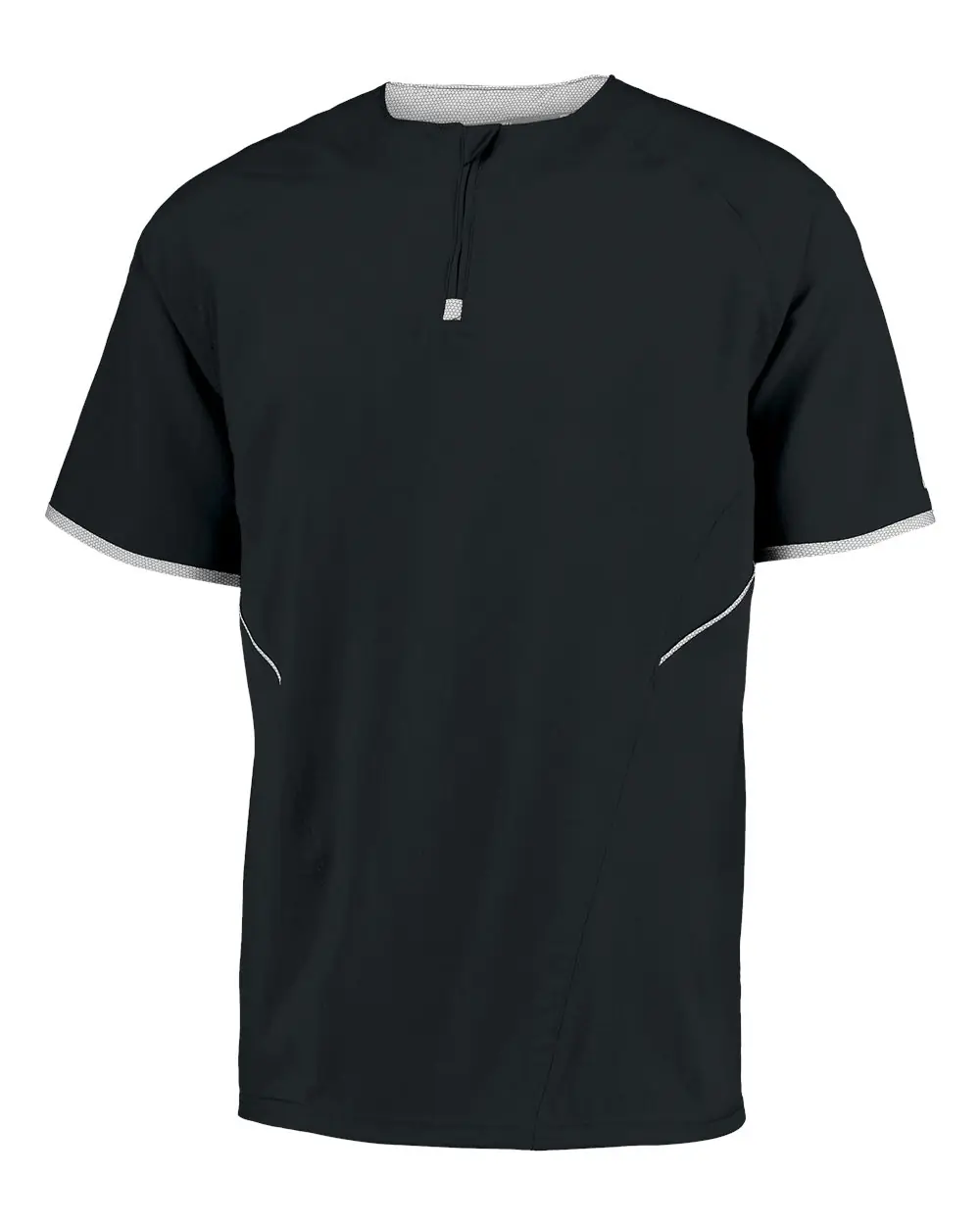 Russell Athletic Unisex Dri-Power® Short Sleeve Quarter-Zip Pullover in Black/ White