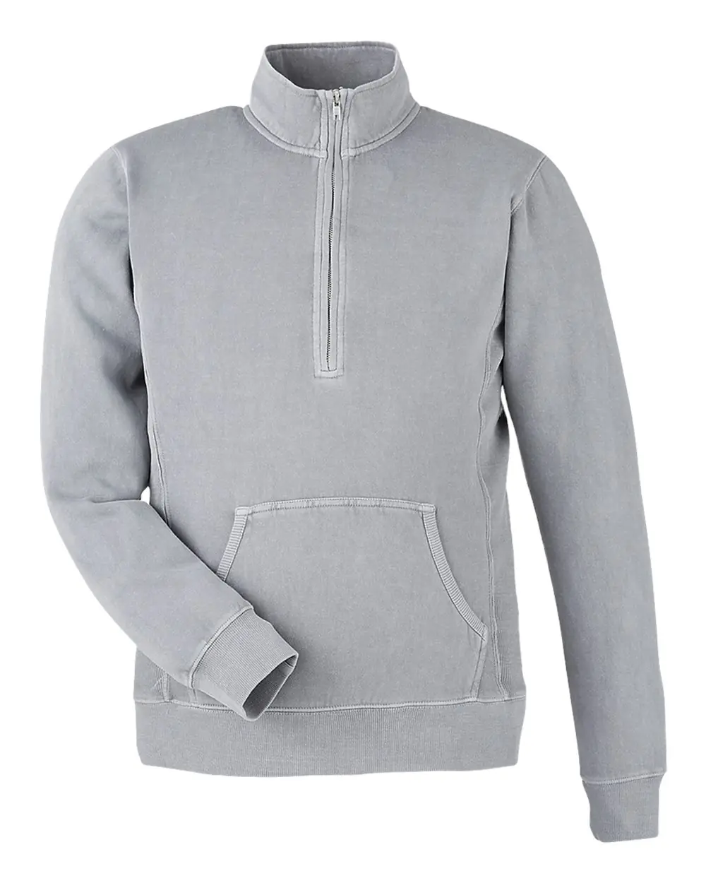 J. America Unisex Pigment-Dyed Fleece Quarter-Zip Pullover in Cloud